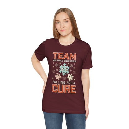 Falling for a Cure Team Tee- Adult Multiple Sclerosis Awareness, Charity Shirt, Unisex, Gift for Supporters, Fundraising Apparel