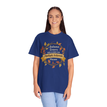 Autumn Leaves Multiple Sclerosis Awareness T-shirt, Unisex Graphic Tee, Fall Fashion, Support MS Research, Gift for Her