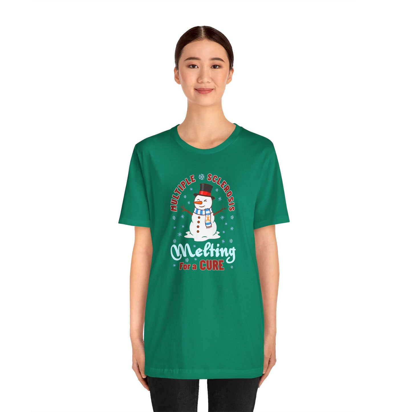 Snowman Melting for a Cure Team Adult Unisex Tee, Multiple Sclerosis Awareness, Charity Shirt, Unisex, Gift for Supporters, Fundraising Apparel