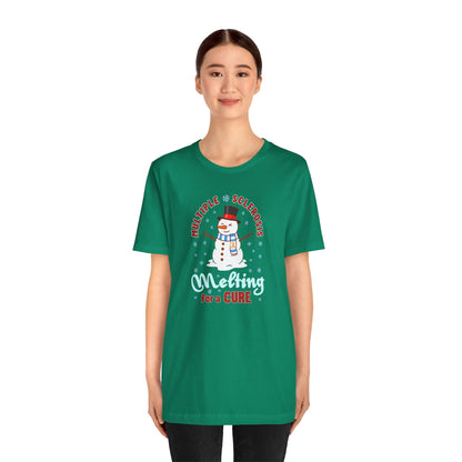 Snowman Melting for a Cure Team Adult Unisex Tee, Multiple Sclerosis Awareness, Charity Shirt, Unisex, Gift for Supporters, Fundraising Apparel
