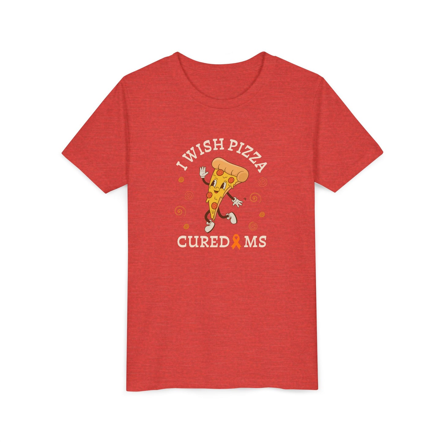Youth I Wish Pizza CURED MS Short Sleeve Tee for Multiple Sclerosis Awareness
