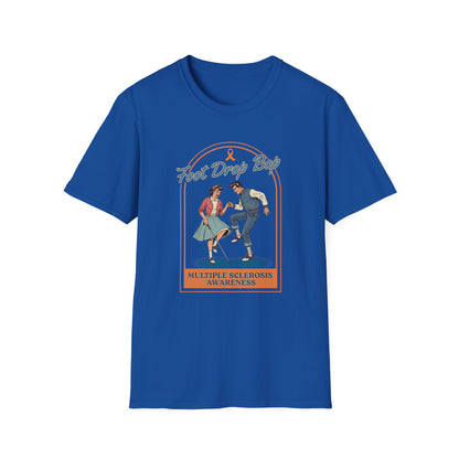 Foot Drop Bop Awareness T-Shirt, Unisex Graphic Tee for Multiple Sclerosis Awareness, Comfortable Casual Wear, Gift for MS Advocates