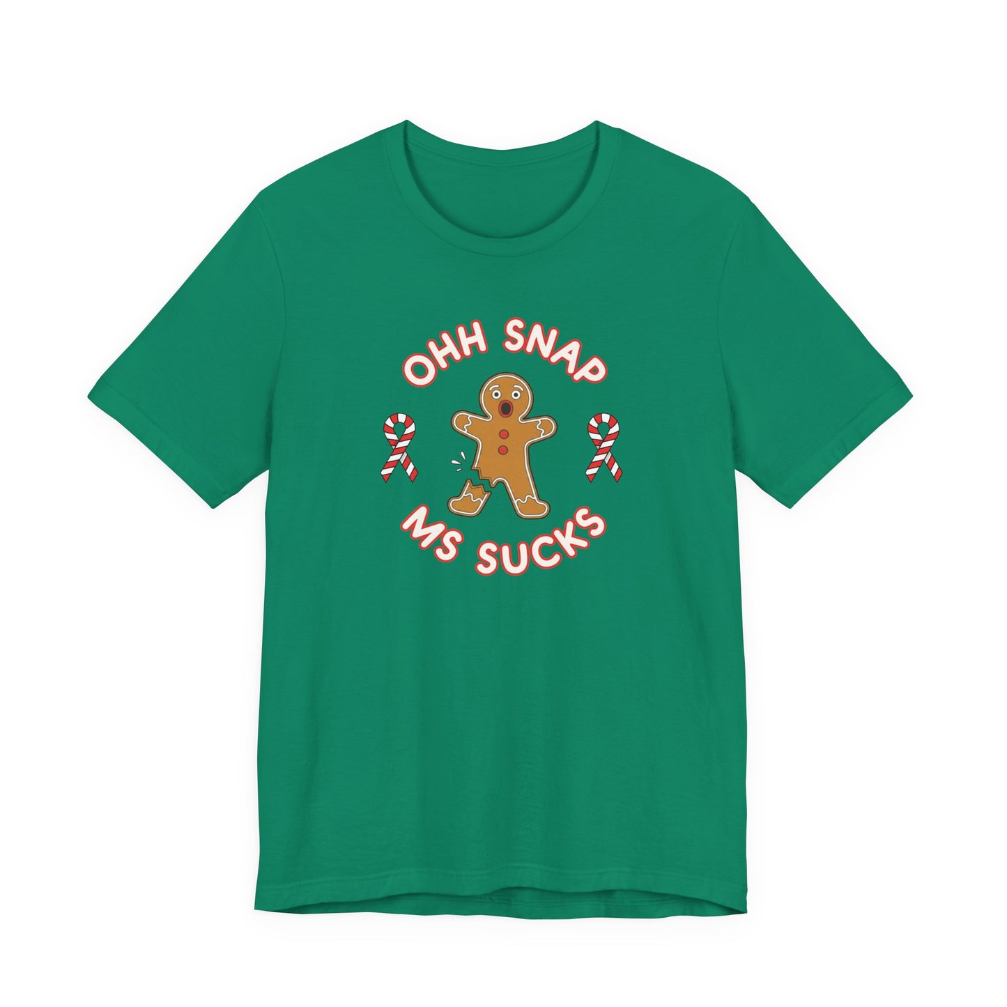 Cute Gingerbread Oh Snap! MS Sucks Unisex Adult Tee, Multiple Sclerosis Awareness, Charity Shirt, Unisex, Gift for Supporters, Fundraising Apparel