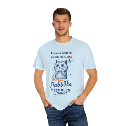 Cute Cat MS Awareness T-Shirt, Unisex Garment-Dyed Tee, "My Flabbers Have Been Gasted" MS Awareness T-Shirt  Funny Cat Shirt, Animal Lover Gift, Humor for MS Awareness