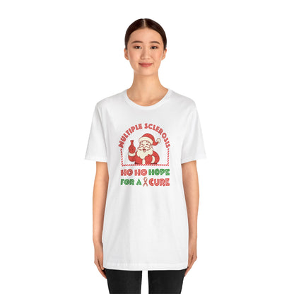 Ho Ho HOPE for a Cure Adult Tee, Multiple Sclerosis Awareness, Charity Shirt, Unisex, Gift for Supporters, Fundraising Apparel