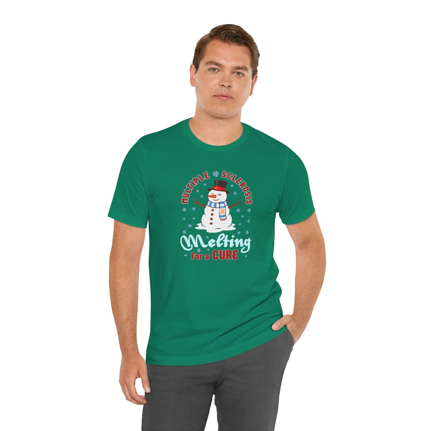 Snowman Melting for a Cure Team Adult Unisex Tee, Multiple Sclerosis Awareness, Charity Shirt, Unisex, Gift for Supporters, Fundraising Apparel