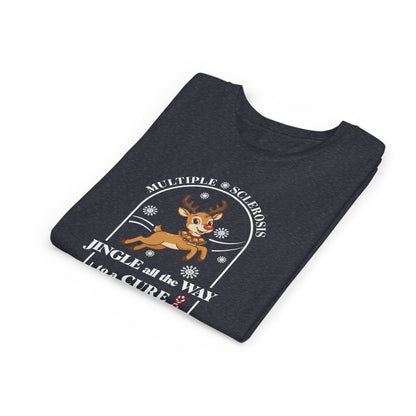 Youth "Jingle All The Way To A CURE" Short Sleeve Tee for Multiple Sclerosis Awareness