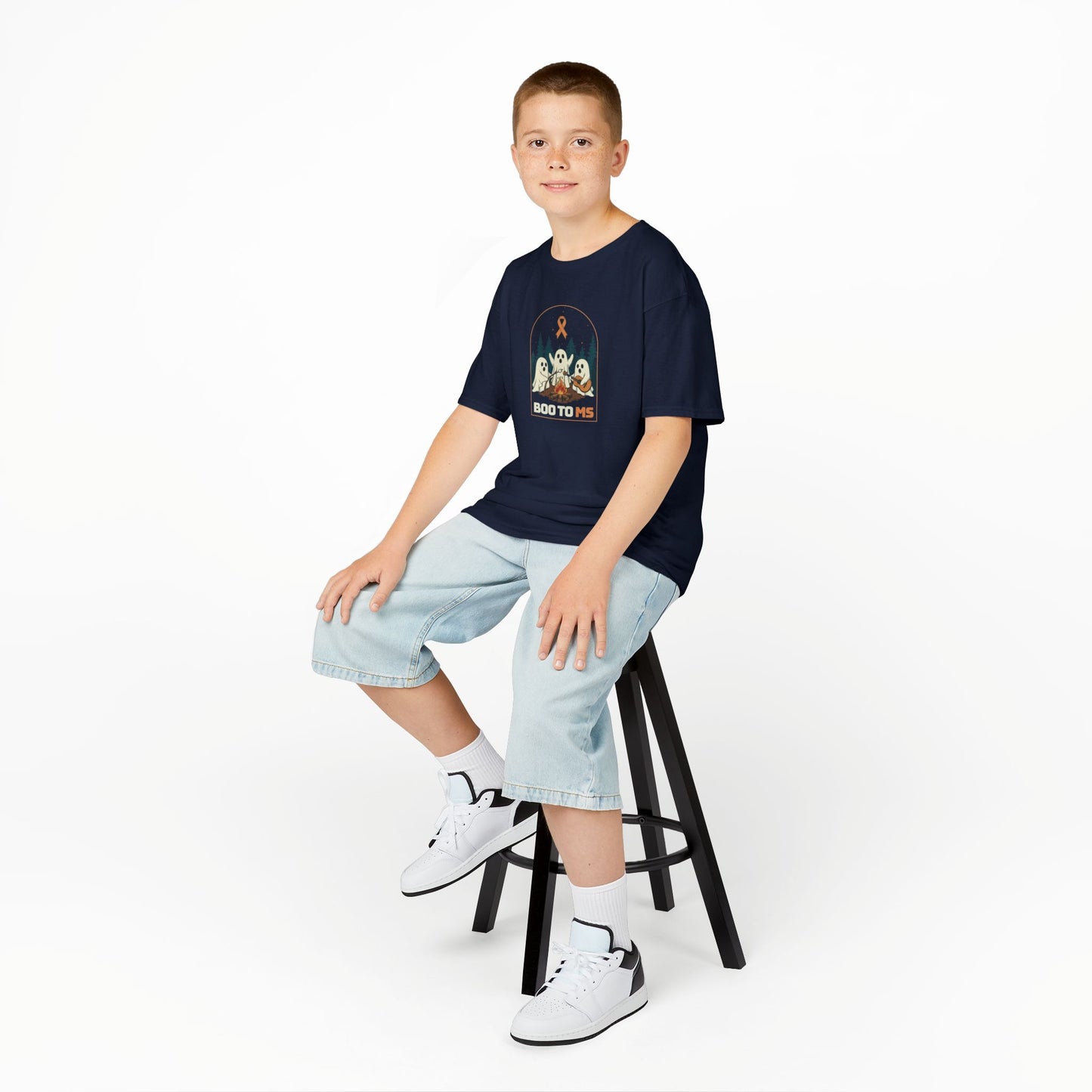 Kids Cute Boo to MS - Unisex Tee Kids for Halloween and Multiple Sclerosis Awareness