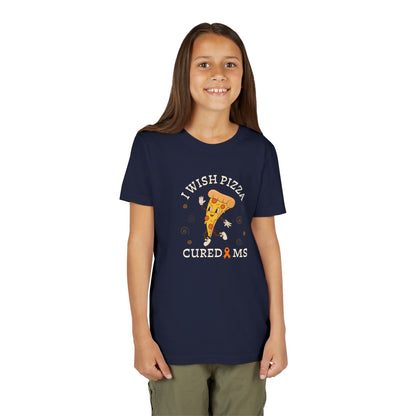 Youth I Wish Pizza CURED MS Short Sleeve Tee for Multiple Sclerosis Awareness