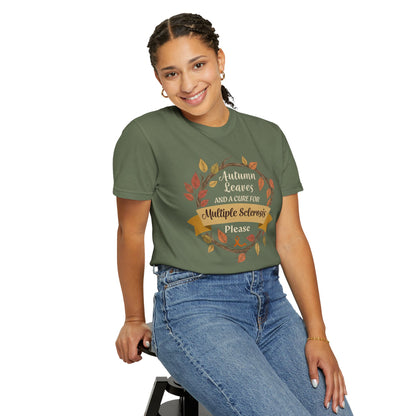 Autumn Leaves Multiple Sclerosis Awareness T-shirt, Unisex Graphic Tee, Fall Fashion, Support MS Research, Gift for Her