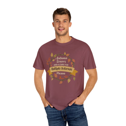 Autumn Leaves Multiple Sclerosis Awareness T-shirt, Unisex Graphic Tee, Fall Fashion, Support MS Research, Gift for Her