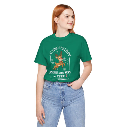Jingle All The Way To A Cure For MS T-Shirt | Multiple Sclerosis Christmas Tee