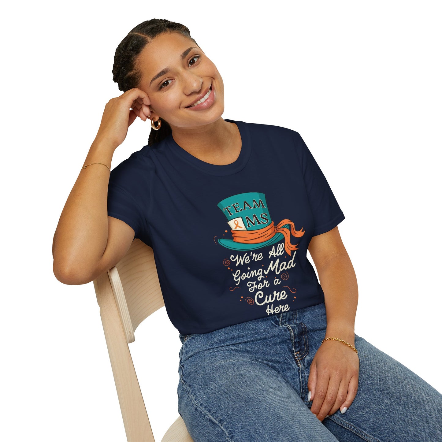 Mad For a Cure T-Shirt, Team MS Shirt, Unisex Softstyle Tee, Cure Awareness Tee, Fun Gift for Alice in Wonderland Fans, Birthday Gift, [...]