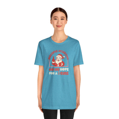 Ho Ho HOPE for a Cure Adult Tee, Multiple Sclerosis Awareness, Charity Shirt, Unisex, Gift for Supporters, Fundraising Apparel