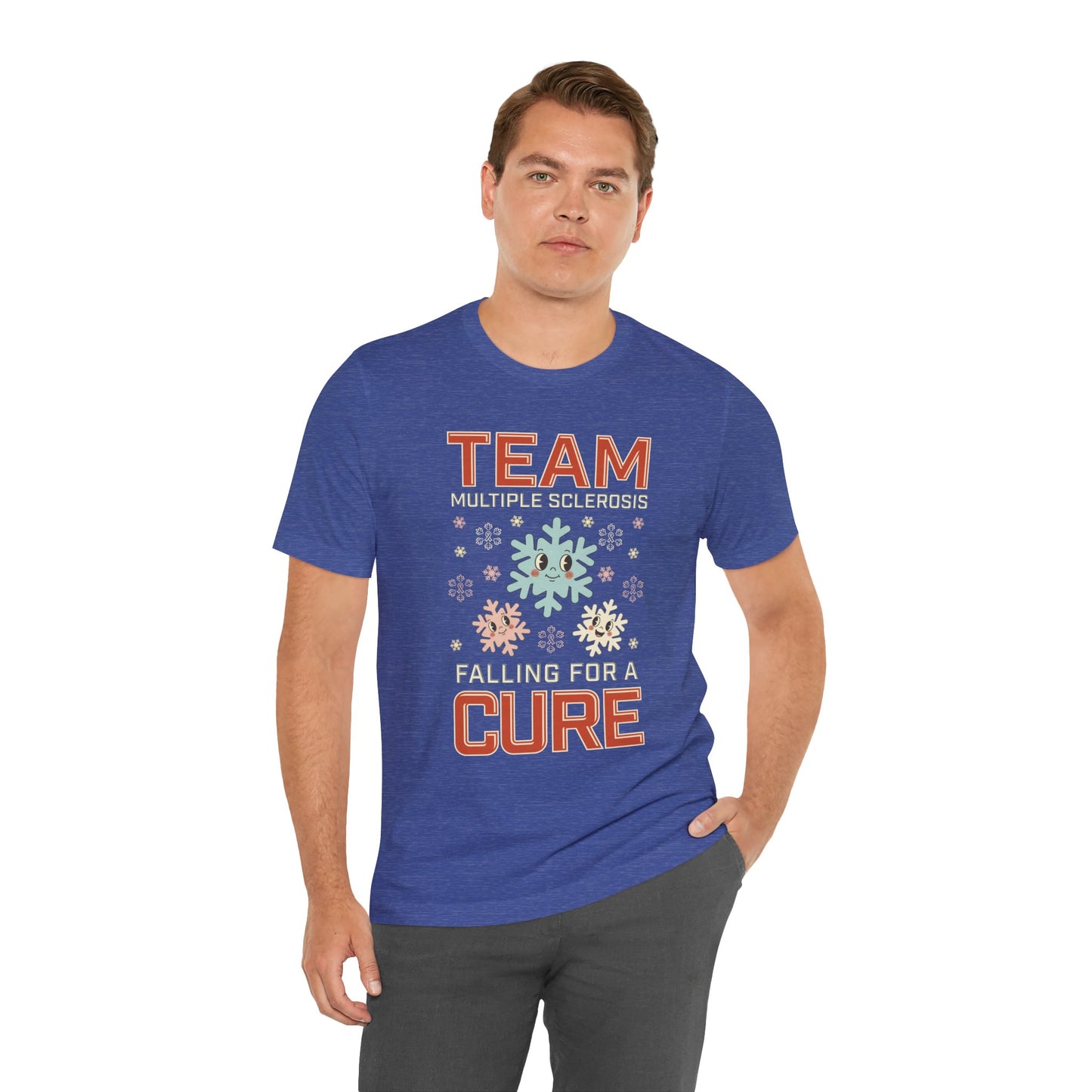 Falling for a Cure Team Tee- Adult Multiple Sclerosis Awareness, Charity Shirt, Unisex, Gift for Supporters, Fundraising Apparel