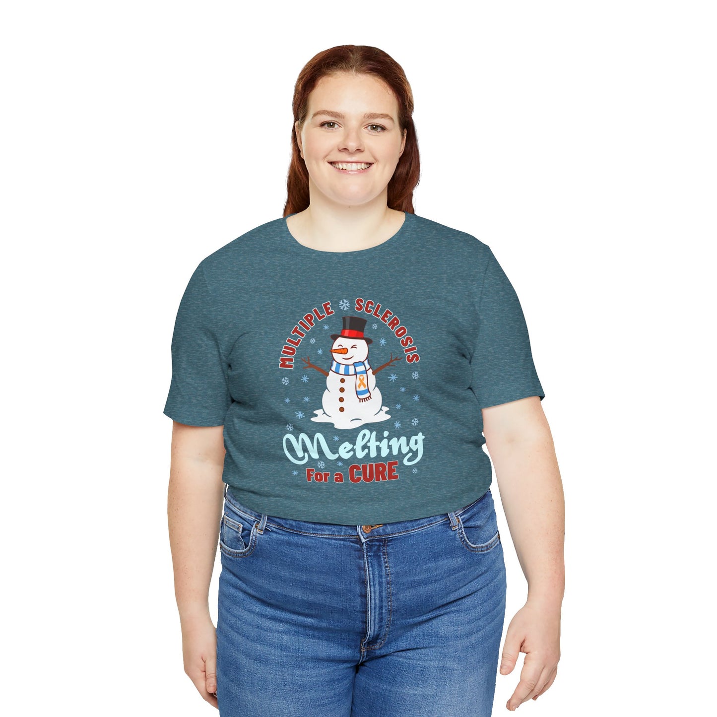 Snowman Melting for a Cure Team Adult Unisex Tee, Multiple Sclerosis Awareness, Charity Shirt, Unisex, Gift for Supporters, Fundraising Apparel
