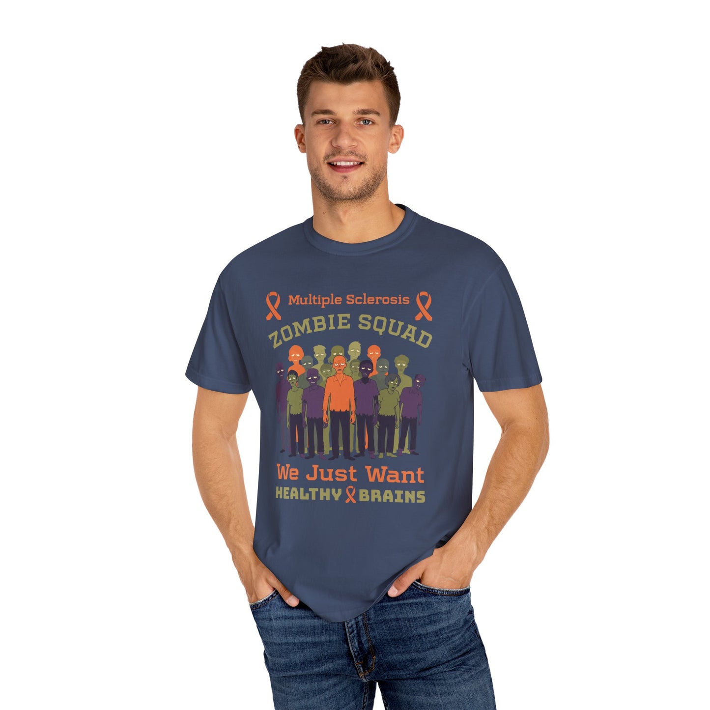Funny MS Awareness Zombie T-shirt- Give Us Your Healthy Brains