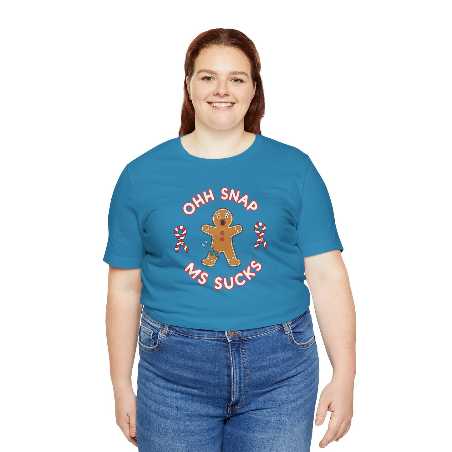 Cute Gingerbread Oh Snap! MS Sucks Unisex Adult Tee, Multiple Sclerosis Awareness, Charity Shirt, Unisex, Gift for Supporters, Fundraising Apparel