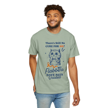 Cute Cat MS Awareness T-Shirt, Unisex Garment-Dyed Tee, "My Flabbers Have Been Gasted" MS Awareness T-Shirt  Funny Cat Shirt, Animal Lover Gift, Humor for MS Awareness