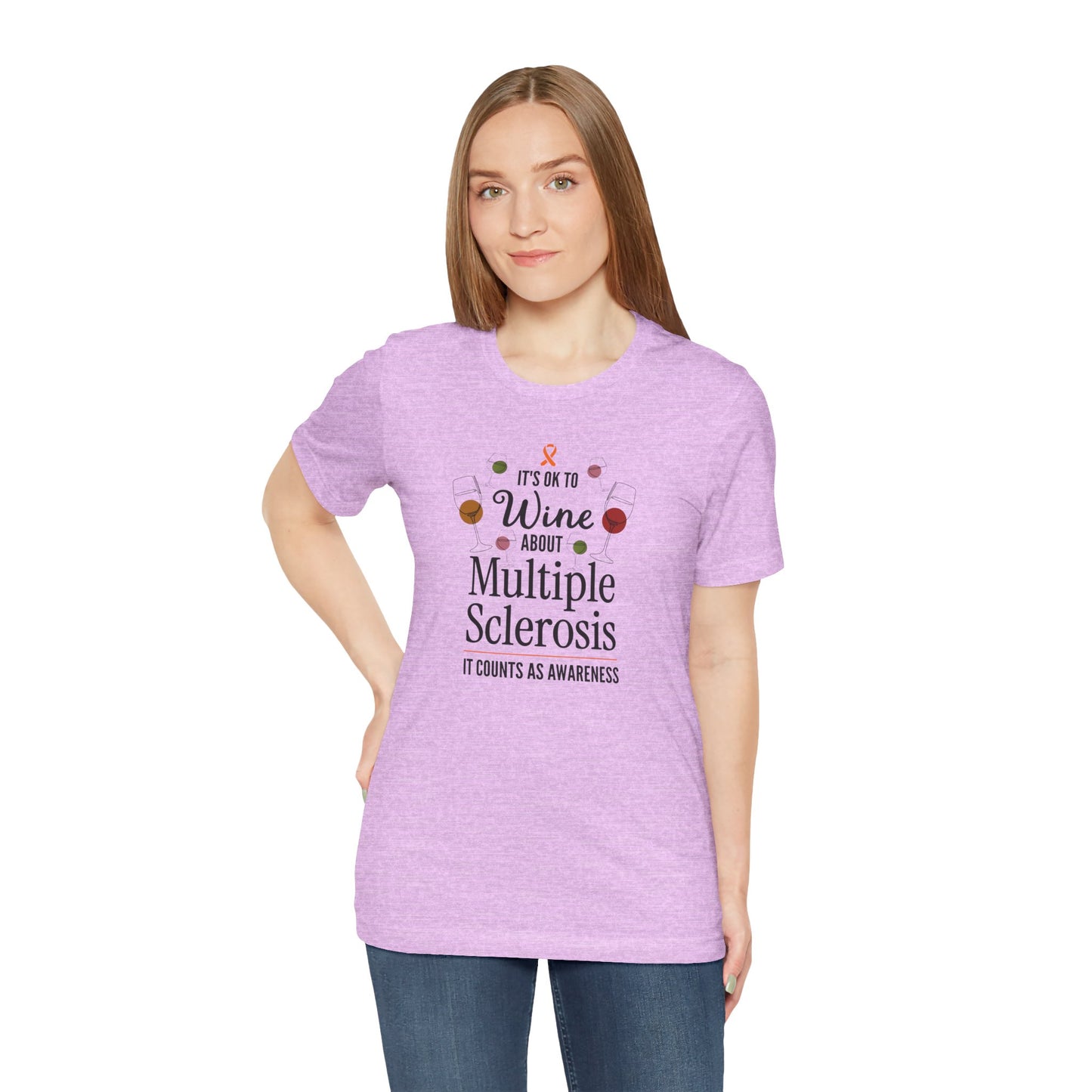"Wine About Multiple Sclerosis It Counts As Awareness" T-Shirt, Charity Shirt, Unisex, Gift for Supporters, Fundraising Apparel