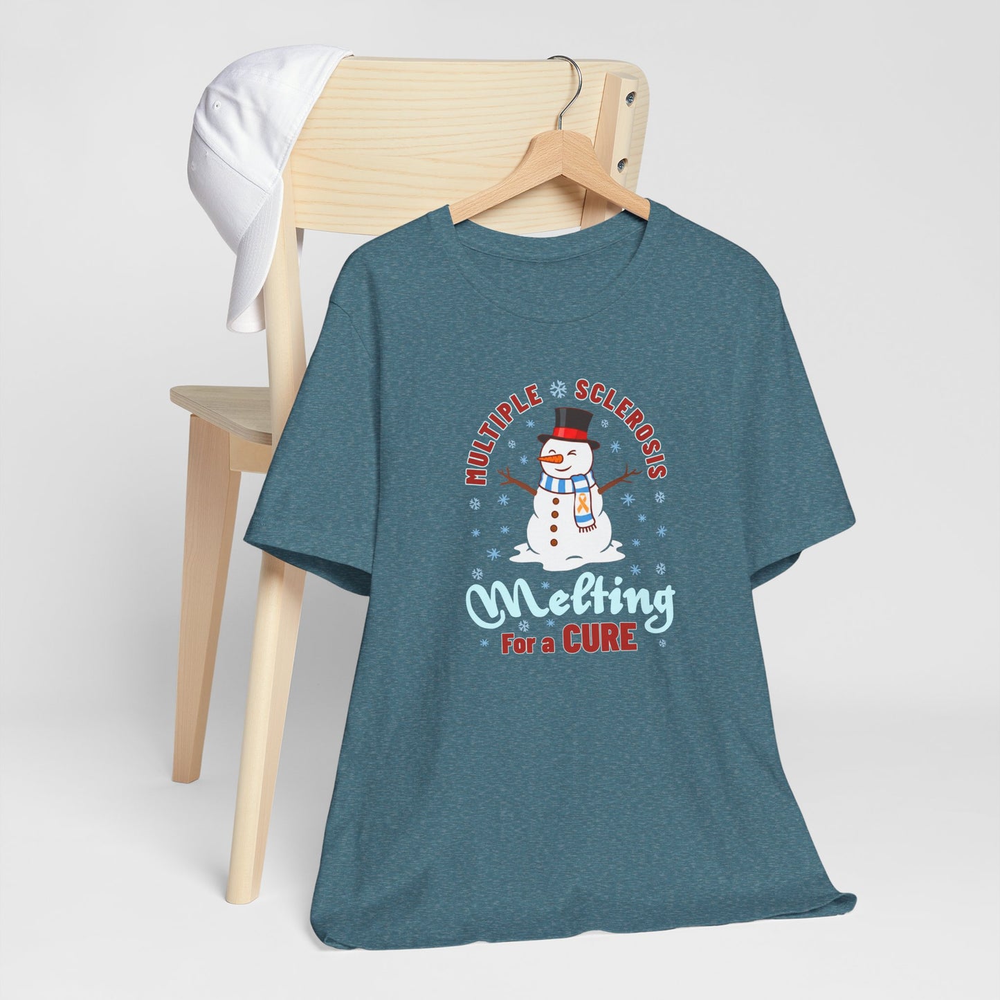 Snowman Melting for a Cure Team Adult Unisex Tee, Multiple Sclerosis Awareness, Charity Shirt, Unisex, Gift for Supporters, Fundraising Apparel