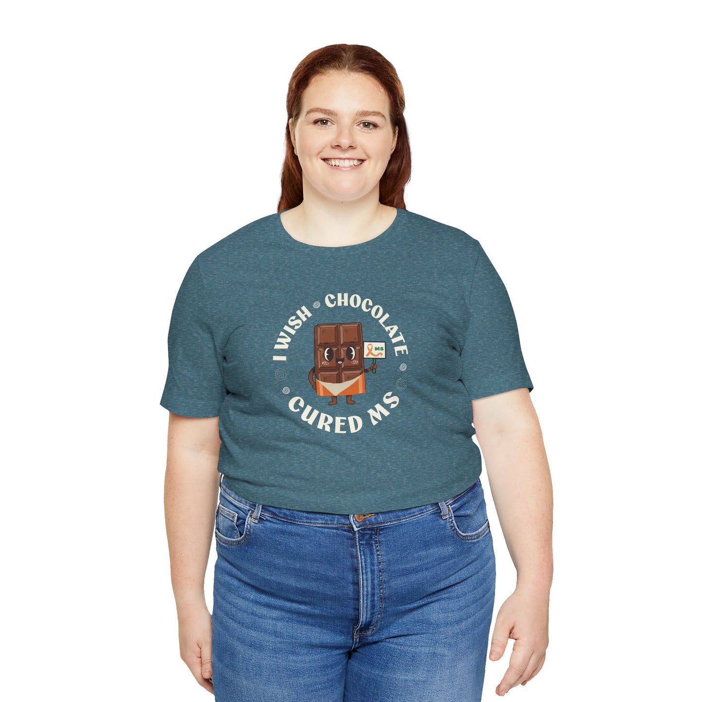 I Wish Chocolate Cured MS Adult Tee Multiple Sclerosis Awareness, Charity Shirt, Unisex, Gift for Supporters, Fundraising Apparel