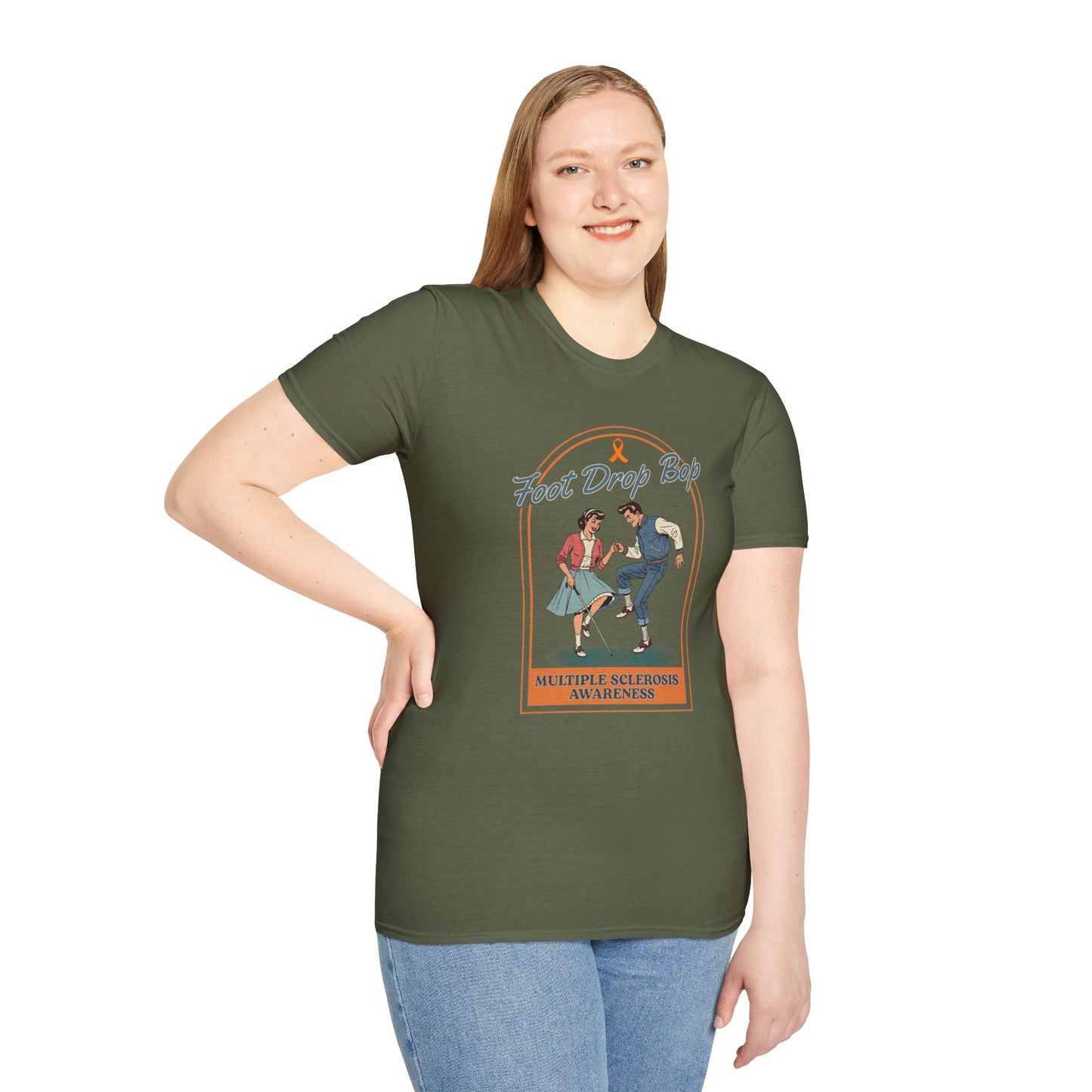 Foot Drop Bop Awareness T-Shirt, Unisex Graphic Tee for Multiple Sclerosis Awareness, Comfortable Casual Wear, Gift for MS Advocates