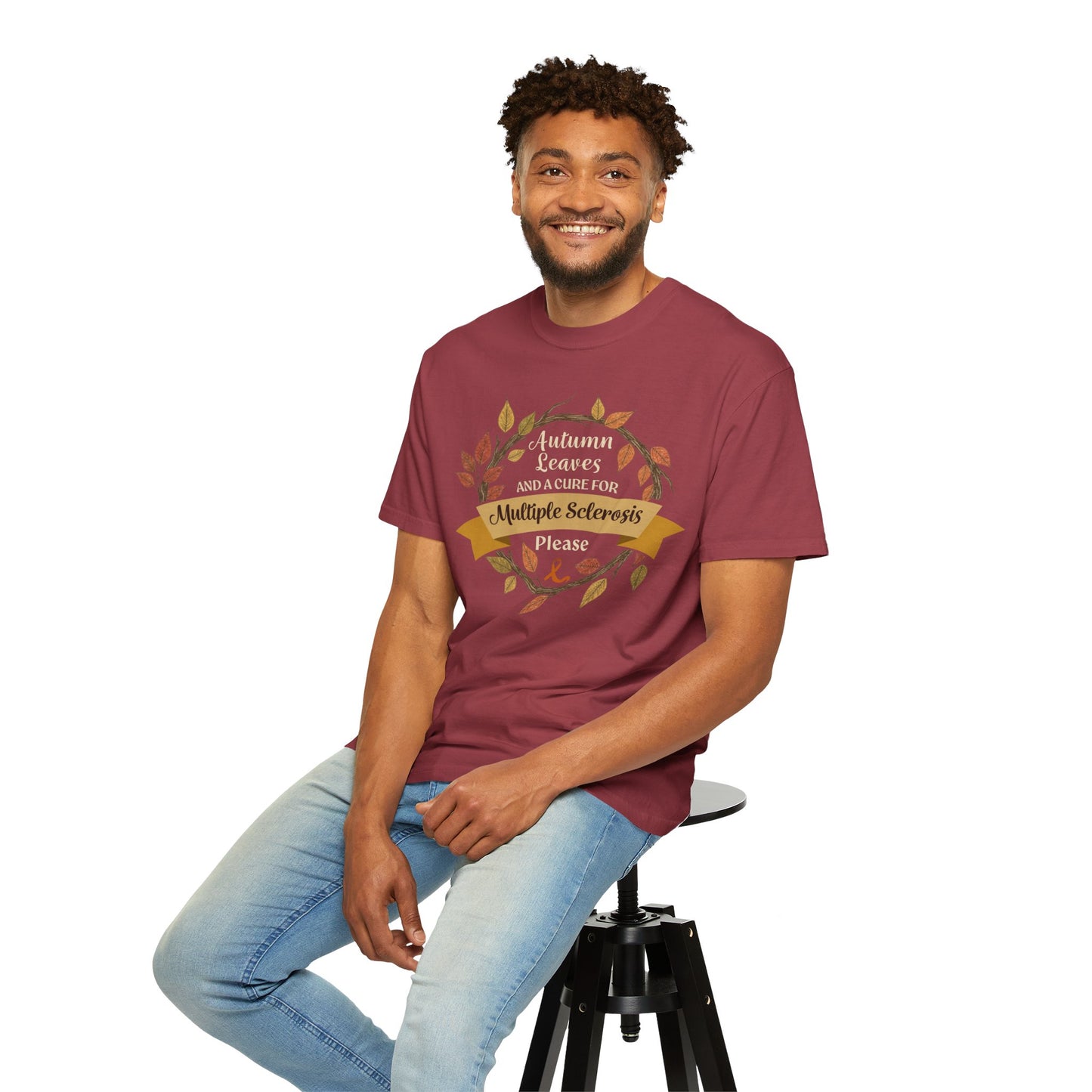 Autumn Leaves Multiple Sclerosis Awareness T-shirt, Unisex Graphic Tee, Fall Fashion, Support MS Research, Gift for Her