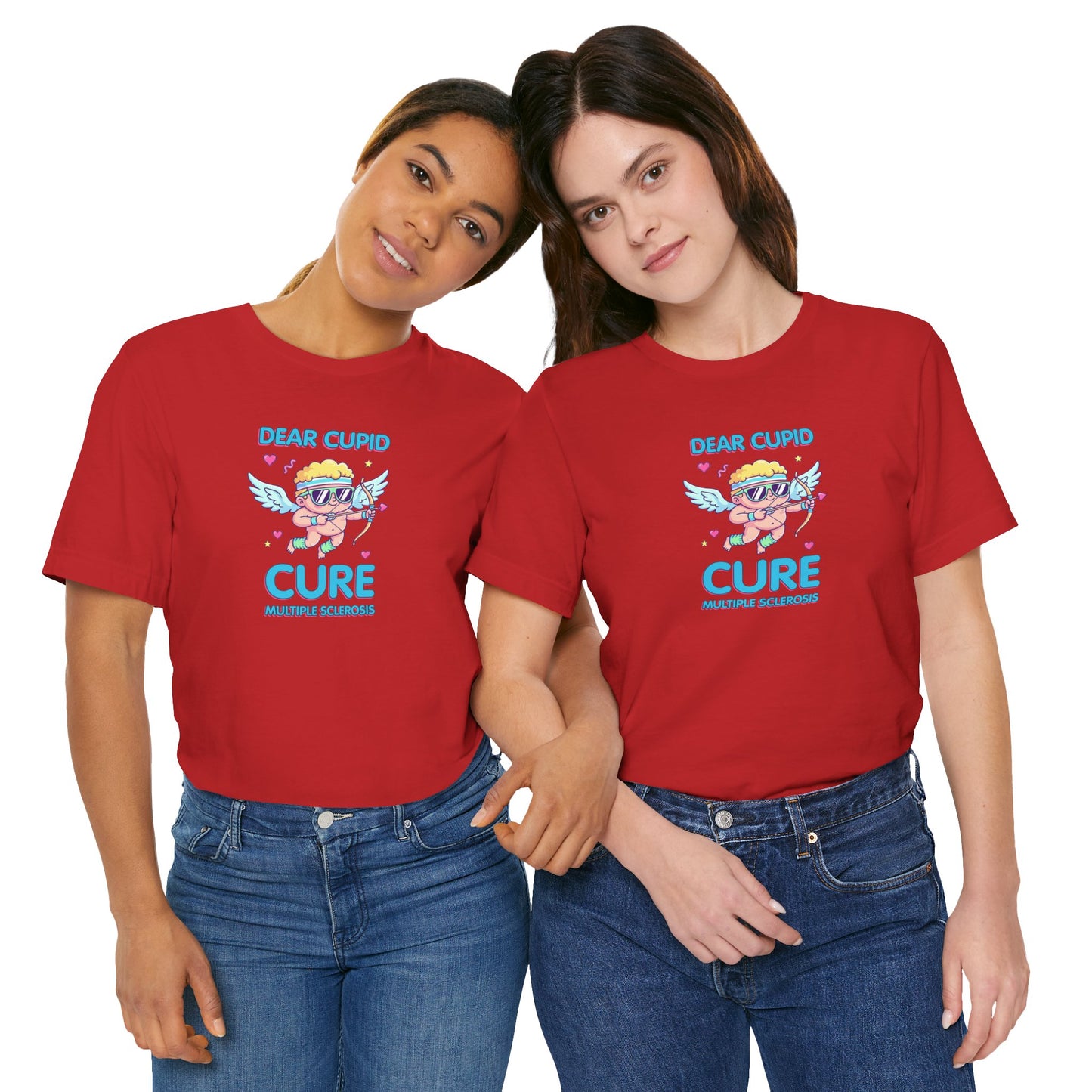 MS Awareness Shirt, Dear Cupid Cure Multiple Sclerosis, Valentine’s Day MS Gift, Retro Cupid Graphic Tee for MS Warriors