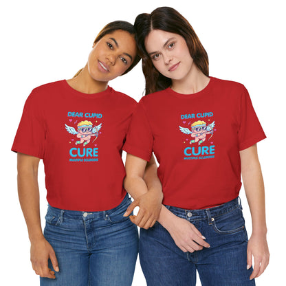 MS Awareness Shirt, Dear Cupid Cure Multiple Sclerosis, Valentine’s Day MS Gift, Retro Cupid Graphic Tee for MS Warriors