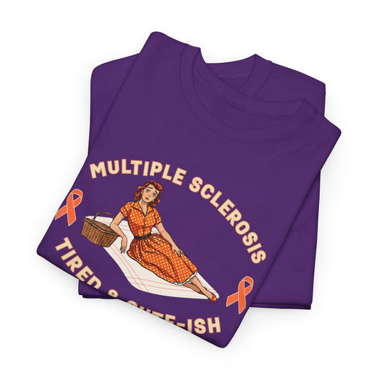 Empowering MS Awareness Tee: Tired & Cute-ish | Supportive Gift, Casual Wear, Disability Awareness, Motivational Apparel, Everyday Style