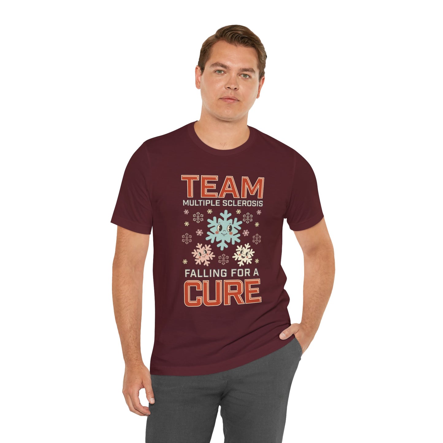 Falling for a Cure Team Tee- Adult Multiple Sclerosis Awareness, Charity Shirt, Unisex, Gift for Supporters, Fundraising Apparel