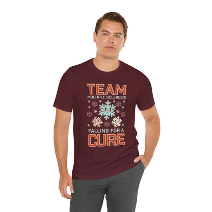 Falling for a Cure Team Tee- Adult Multiple Sclerosis Awareness, Charity Shirt, Unisex, Gift for Supporters, Fundraising Apparel