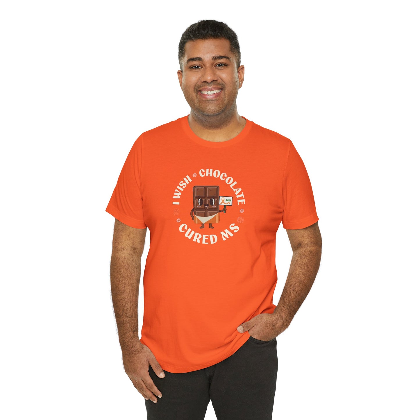 I Wish Chocolate Cured MS Adult Tee Multiple Sclerosis Awareness, Charity Shirt, Unisex, Gift for Supporters, Fundraising Apparel