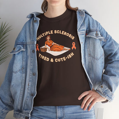 Empowering MS Awareness Tee: Tired & Cute-ish | Supportive Gift, Casual Wear, Disability Awareness, Motivational Apparel, Everyday Style
