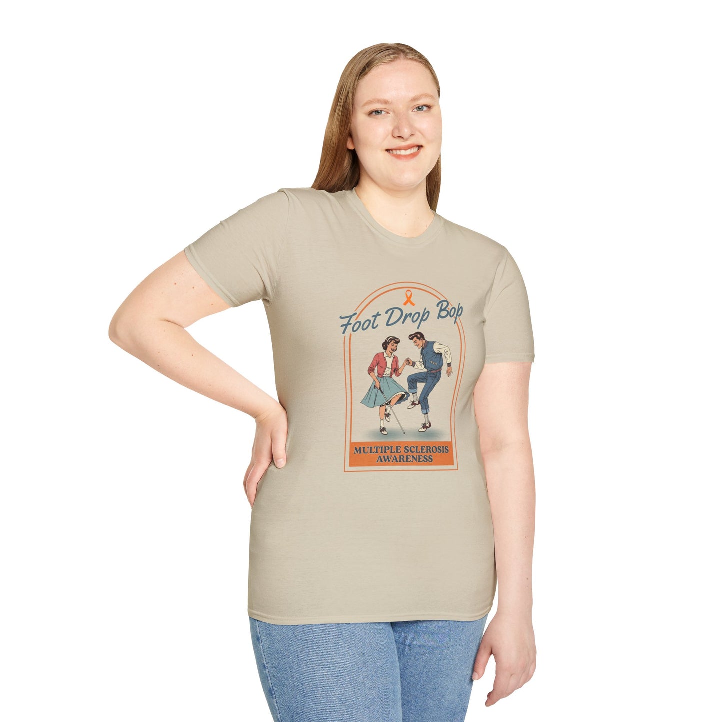 Foot Drop Bop Awareness T-Shirt, Unisex Graphic Tee for Multiple Sclerosis Awareness, Comfortable Casual Wear, Gift for MS Advocates