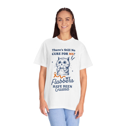 Cute Cat MS Awareness T-Shirt, Unisex Garment-Dyed Tee, "My Flabbers Have Been Gasted" MS Awareness T-Shirt  Funny Cat Shirt, Animal Lover Gift, Humor for MS Awareness