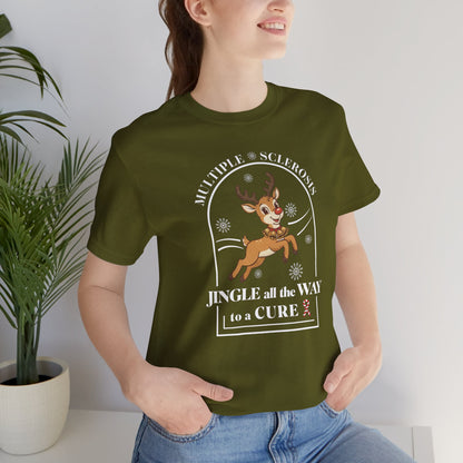 Jingle All The Way To A Cure For MS T-Shirt | Multiple Sclerosis Christmas Tee