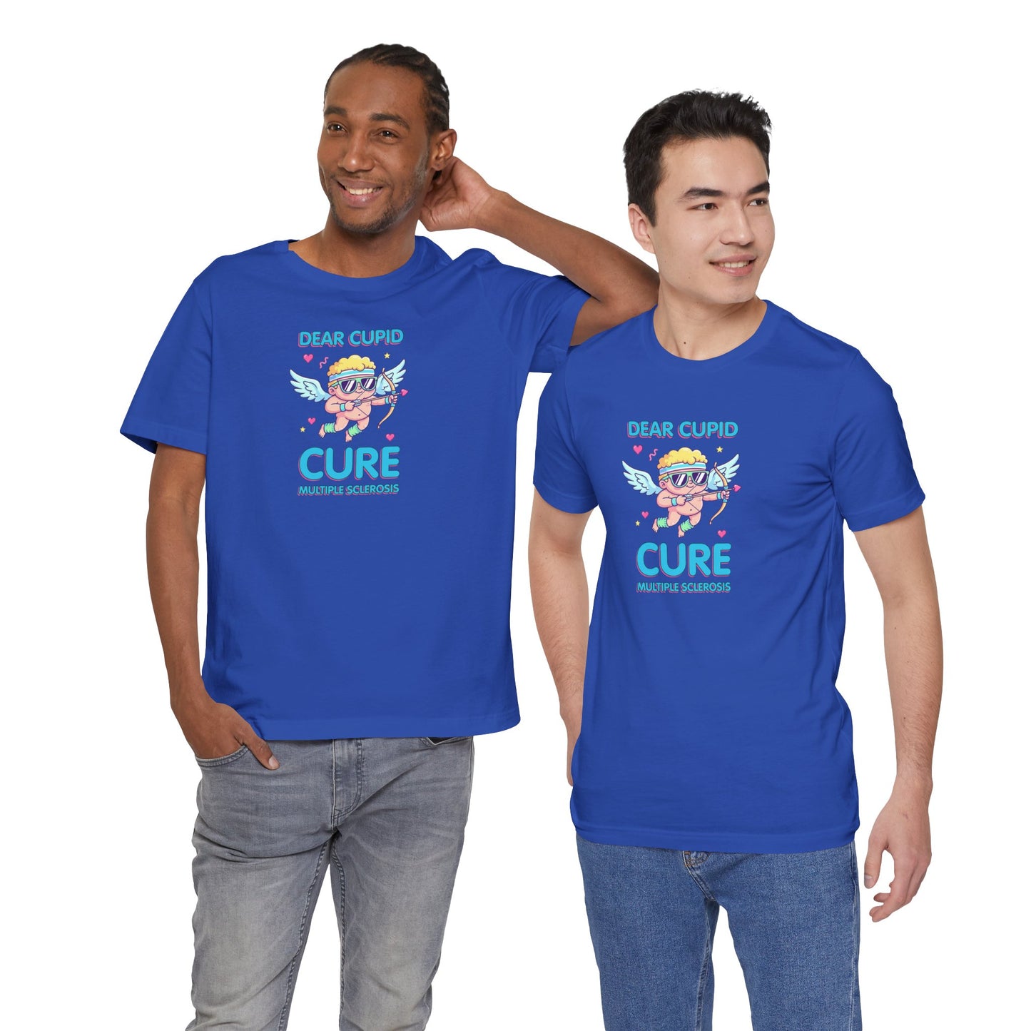 MS Awareness Shirt, Dear Cupid Cure Multiple Sclerosis, Valentine’s Day MS Gift, Retro Cupid Graphic Tee for MS Warriors