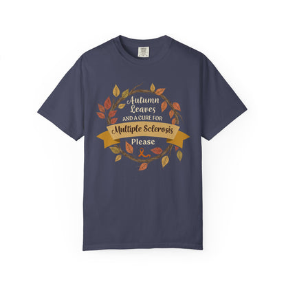 Autumn Leaves Multiple Sclerosis Awareness T-shirt, Unisex Graphic Tee, Fall Fashion, Support MS Research, Gift for Her