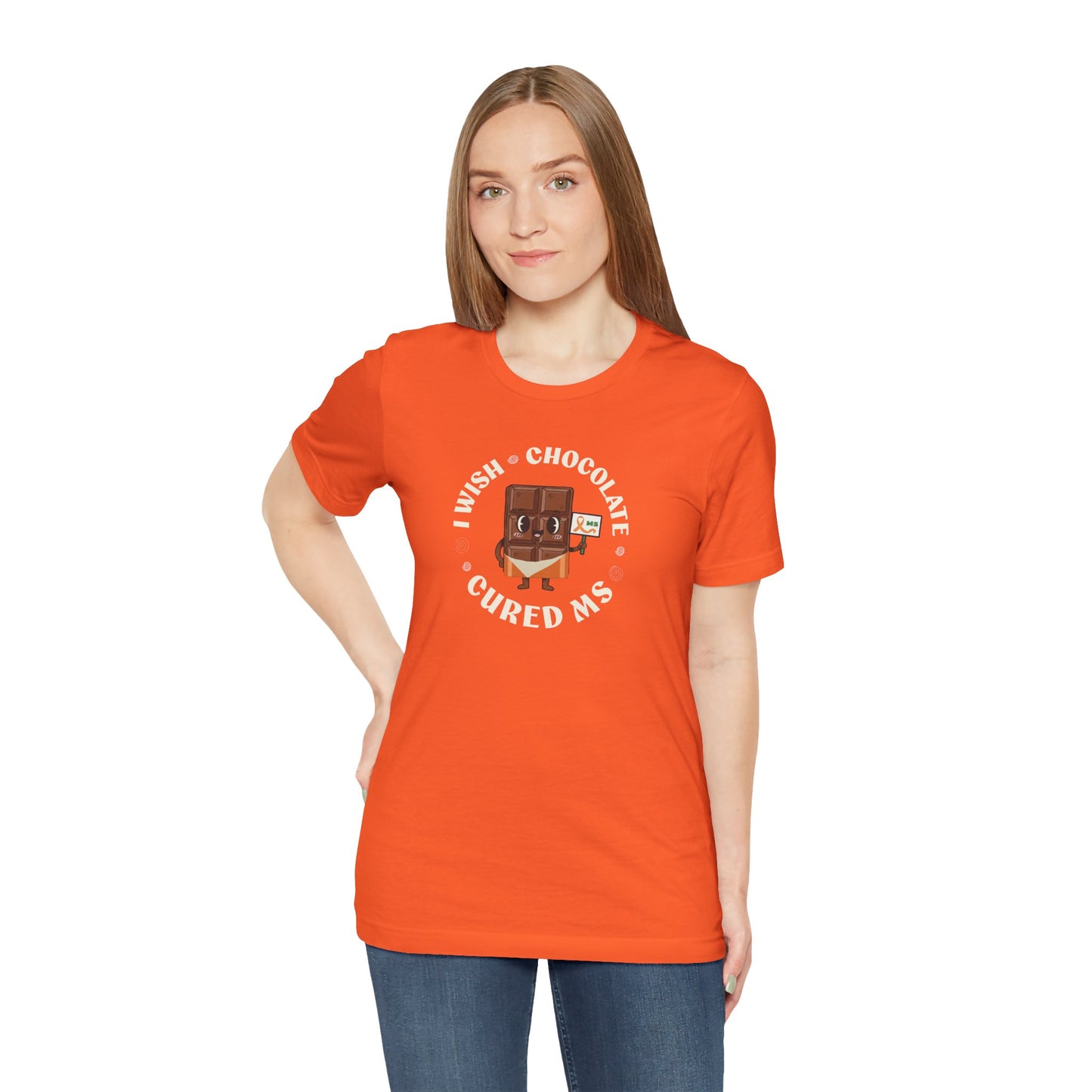 I Wish Chocolate Cured MS Adult Tee Multiple Sclerosis Awareness, Charity Shirt, Unisex, Gift for Supporters, Fundraising Apparel