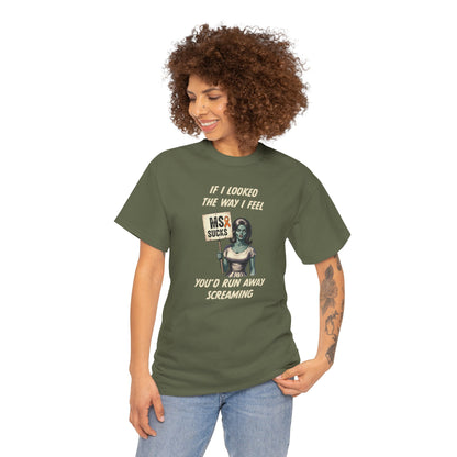 If I Looked the Way I Feel Unisex Heavy Cotton Tee MS Awareness, Funny Gift, MS Support, Casual Wear