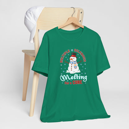 Snowman Melting for a Cure Team Adult Unisex Tee, Multiple Sclerosis Awareness, Charity Shirt, Unisex, Gift for Supporters, Fundraising Apparel
