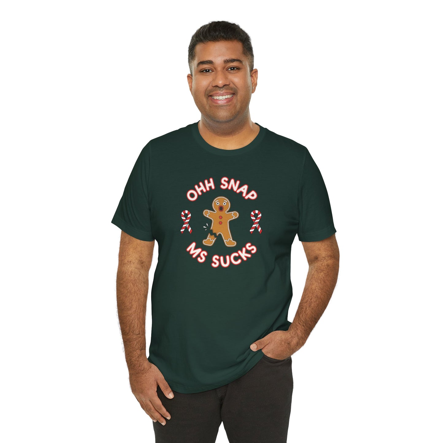 Cute Gingerbread Oh Snap! MS Sucks Unisex Adult Tee, Multiple Sclerosis Awareness, Charity Shirt, Unisex, Gift for Supporters, Fundraising Apparel
