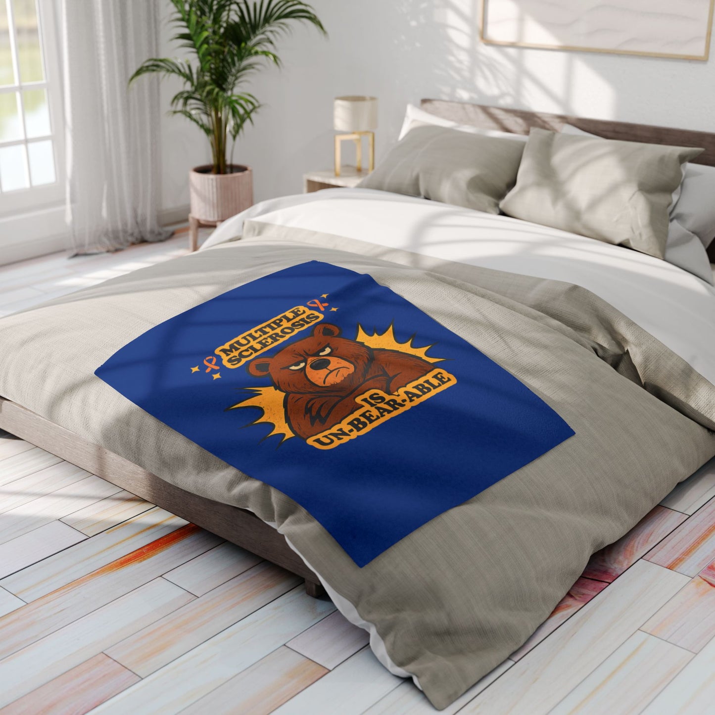 MS Is Un-Bear-Able Arctic Fleece Blanket- Funny MS Awareness