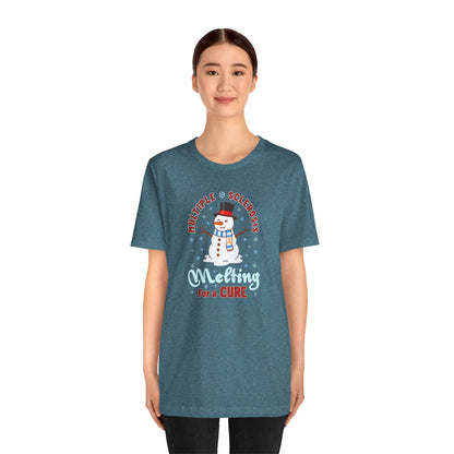 Snowman Melting for a Cure Team Adult Unisex Tee, Multiple Sclerosis Awareness, Charity Shirt, Unisex, Gift for Supporters, Fundraising Apparel