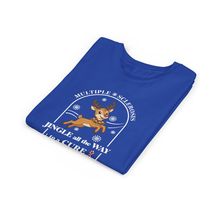 Youth "Jingle All The Way To A CURE" Short Sleeve Tee for Multiple Sclerosis Awareness