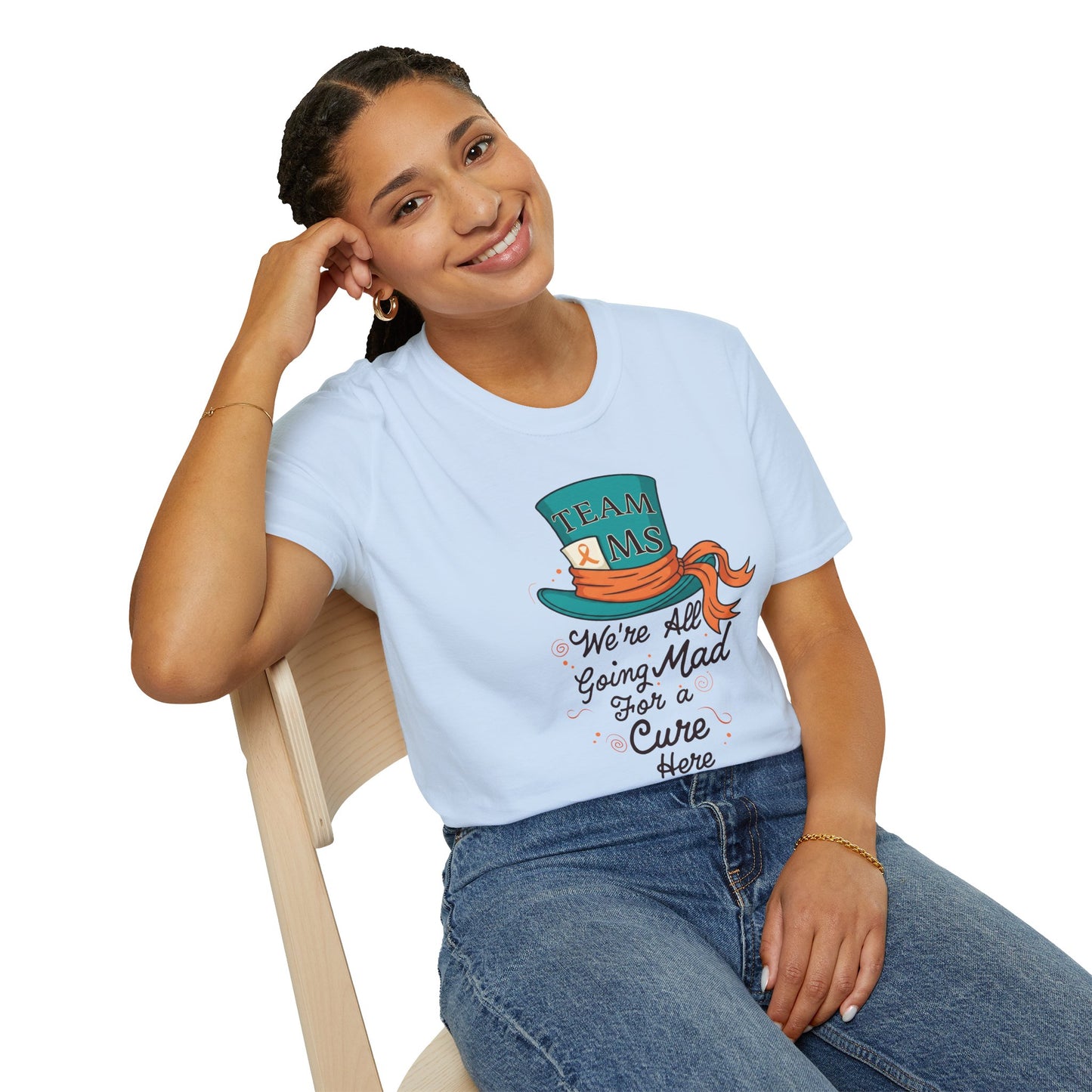 Mad For a Cure T-Shirt, Team MS Shirt, Unisex Softstyle Tee, Cure Awareness Tee, Fun Gift for Alice in Wonderland Fans, Birthday Gift, [...]