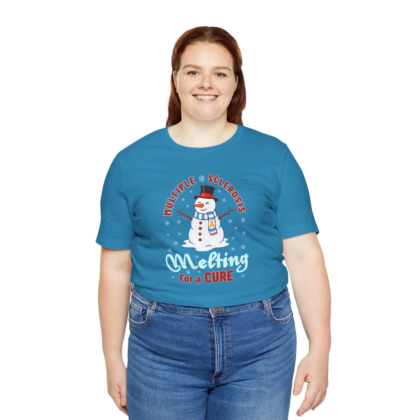 Snowman Melting for a Cure Team Adult Unisex Tee, Multiple Sclerosis Awareness, Charity Shirt, Unisex, Gift for Supporters, Fundraising Apparel