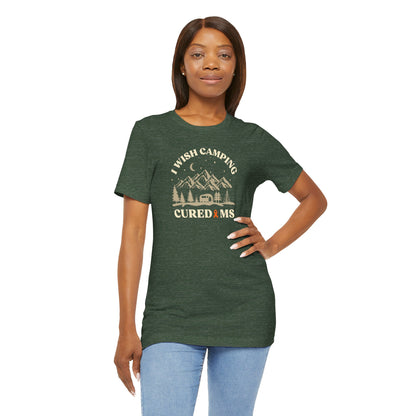 Cute I Wish CAMPING Cured MS Adult- Tee Multiple Sclerosis Awareness, Charity Shirt, Unisex, Gift for Supporters, Fundraising Apparel